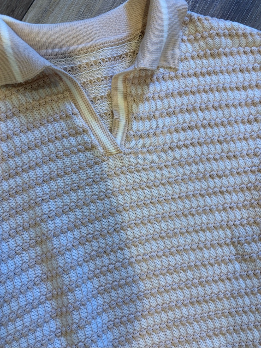 Women’s cream Textured Polo Sweater Top and matching bottoms from Amazon - Picture 2 of 3